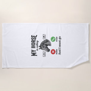Lustiges Pferd ruft Vintage-Stich T-Shirt_1 Strandtuch