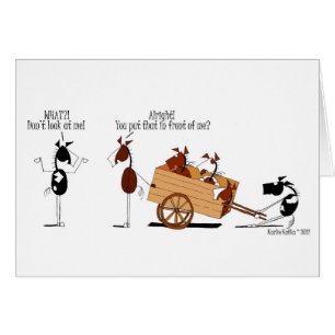 Lustiges Pferd vor dem Wagen-Cartoon