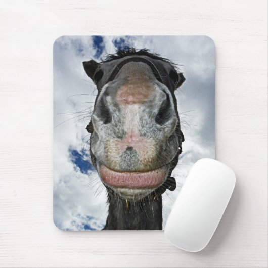 Lustiges Pferdelächeln Mousepad (Mit Mouse)