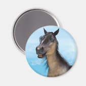 Lustiges Pferdelächeln-Porträt-Kunst Magnet (Vorderseite/Rückseite)