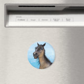 Lustiges Pferdelächeln-Porträt-Kunst Magnet (In Situ (Geschirrspüler))
