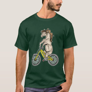 Lustiges Pferdeliebhaber-Geschenk Fahrrad Pferdere T-Shirt