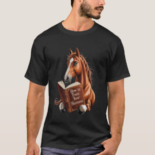 Lustiges Pferdemotiv mit Buch, wie man seinen Mens T-Shirt