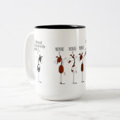 Lustiges PferdewählenCartoon Zweifarbige Tasse (Vorderseite Links)