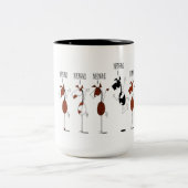 Lustiges PferdewählenCartoon Zweifarbige Tasse (Mittel)