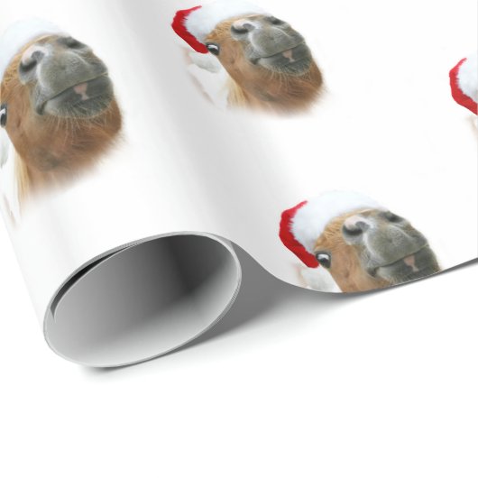 Lustiges Pferdweihnachten Geschenkpapier (Rolleneckpunkt)