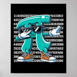 Lustiges Pi-Symbol Dabbing Kinder Jungen Jugend Ma Poster