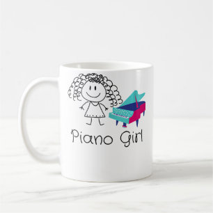 Lustiges Piano-Spieler-T-Shirt für Frauen Mädchen Kaffeetasse