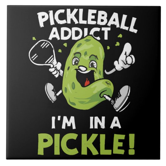 Lustiges-Pickleball Fliese (Vorderseite)