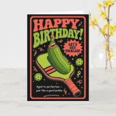 Lustiges Pickleball-Geburtstagsgeschenk Karte (Gelbe Blume)