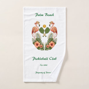 Lustiges Pickleball-Geschenk Retro Flamingo Court Handtuch