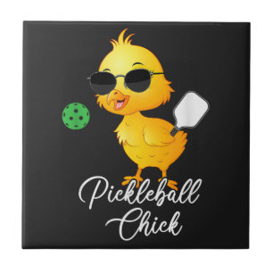 Lustiges Pickleball-Huhn Pickleball Fliese