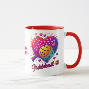 Lustiges Pickleball Lebendige Farbe Valentinstag G Tasse