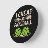 Lustiges Pickleball Runde Wanduhr (Winkel)