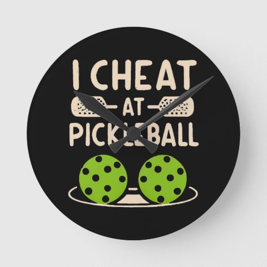 Lustiges Pickleball Runde Wanduhr (Vorderseite)