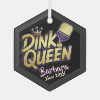Lustiges Pickleball-Sport Dink-Queen-Zitat Benutze Ornament Aus Glas