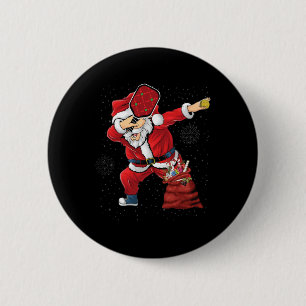 Lustiges Pickleball Weihnachten Santa spielt Pickl Button