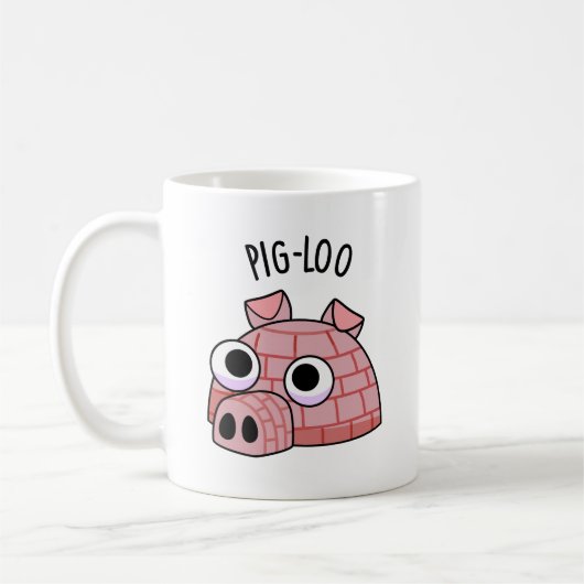 Lustiges Pig-loo-Iglu-Wortspiel Kaffeetasse (Links)