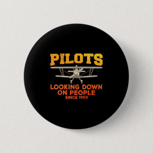 Lustiges Piloten-Design für Männer Frauen Luftfahr Button