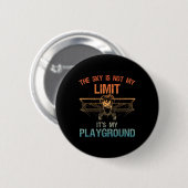 Lustiges Pilotendesign für Männer Frauen Luftfahrt Button (Vorne & Hinten)