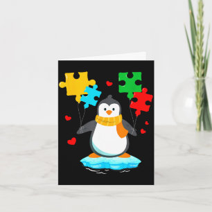 Lustiges Pinguin-Puzzle Autismus-Bewusstseinsmonat Karte