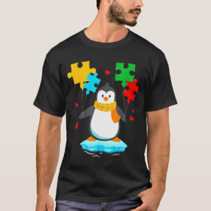 Lustiges Pinguin-Puzzle Autismus-Bewusstseinsmonat T-Shirt