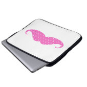 Lustiges Pink-Girly Tupfen-Schnurrbart Laptopschutzhülle (Vorne Knopf)