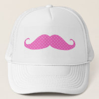 Lustiges Pink-Girly Tupfen-Schnurrbart