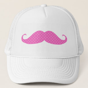 Lustiges Pink-Girly Tupfen-Schnurrbart Truckerkappe