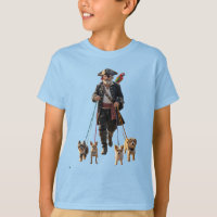 Lustiges Piraten-Hundeausführer-Kinder-T-Shirt