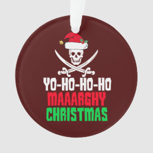 Lustiges Piraten-Weihnachtswortspiel Yo Ho Ho Ho Ornament