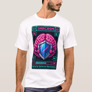 Lustiges Pixel-Gehirn Sarkasmus-Abwehrmechanismus  T-Shirt