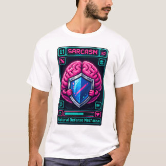 Lustiges Pixel-Gehirn Sarkasmus-Abwehrmechanismus  T-Shirt