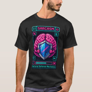 Lustiges Pixel-Gehirn Sarkasmus-Abwehrmechanismus  T-Shirt