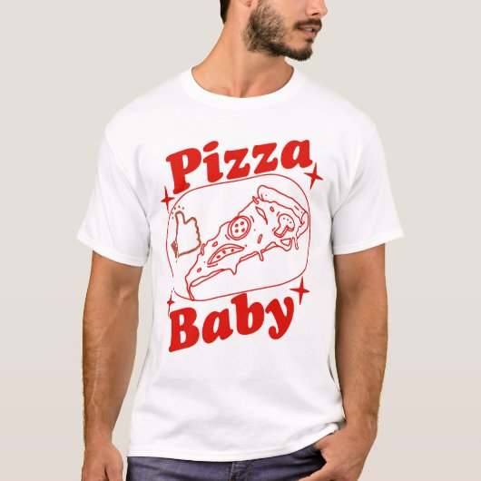 Lustiges Pizza-Design mit Daumen hoch T-Shirt (Vorderseite)