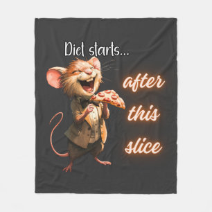 Lustiges Pizza-Diät-Maus-Design Fleecedecke