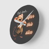 Lustiges Pizza-Diät-Maus-Design Runde Wanduhr (Winkel)