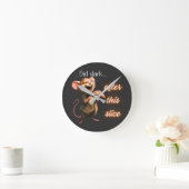 Lustiges Pizza-Diät-Maus-Design Runde Wanduhr (Zuhause)