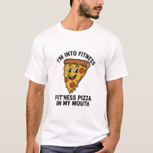 Lustiges Pizza-Fitness-T-Shirt – „Ich bin in Form, T-Shirt