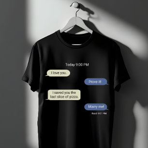 Lustiges Pizza-Liebes-Chat-Design  T-Shirt