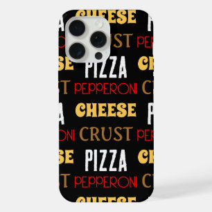 Lustiges Pizza-Peperoni-Käse-Kruste-Textmuster iPhone 15 Pro Max Hülle