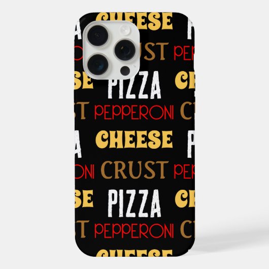 Lustiges Pizza-Peperoni-Käse-Kruste-Textmuster iPhone Hülle (Rückseite)