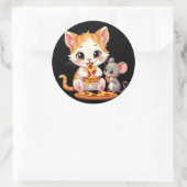 lustiges Pizza-Pizza Runder Aufkleber (Tasche)