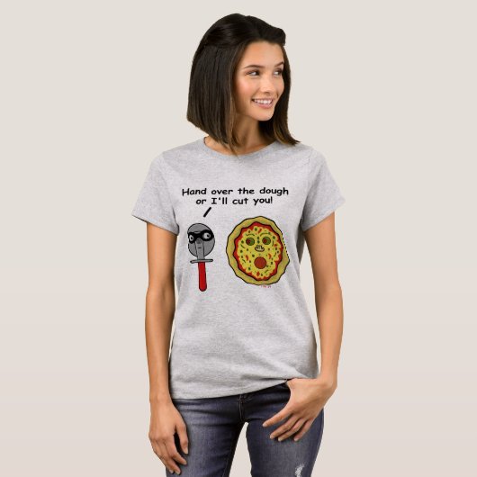 Lustiges Pizza-Schneider-Teig-Wortspiel T-Shirt (Vorne ganz)