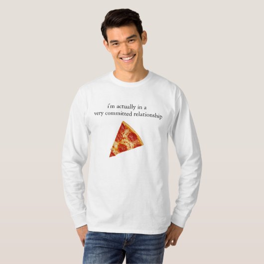 Lustiges Pizza-Verhältnis Longsleeve T-Shirt (Vorne ganz)