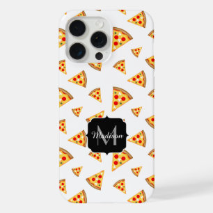 Lustiges Pizzastücke Muster individuelle Monogramm iPhone 15 Pro Max Hülle
