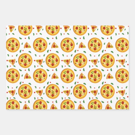 lustiges Pizzastuppchen Geschenkpapier Set (Vorderseite 2)