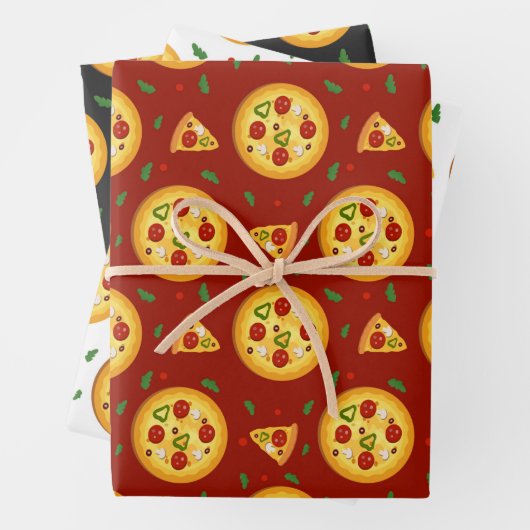 lustiges Pizzastuppchen Geschenkpapier Set (Beispiel)