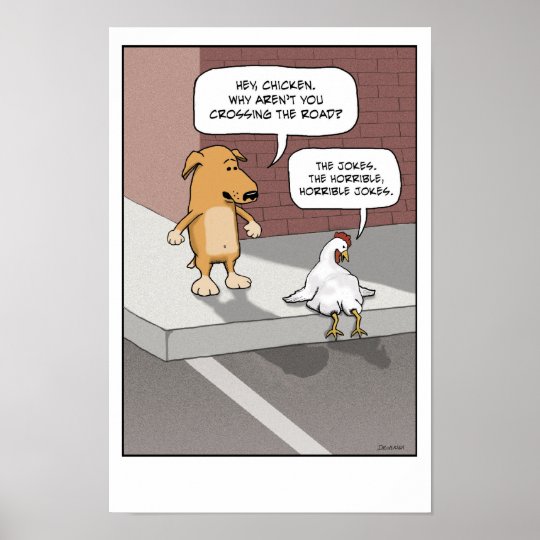 Lustiges Plakat Hund und Huhn Poster Zazzle.de