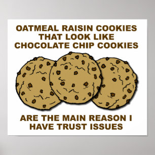 Lustiges Plakat zu Cookie-Vertrauensproblemen